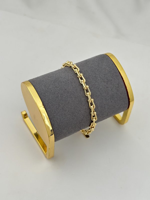 Özel Seri İç İçe Geçmeli Plaka Marka Model Bileklik (23 Cm)