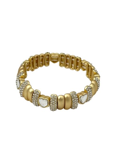 Özel Seri Kalp Model Kristal Taş Detay Lastikli Bileklik