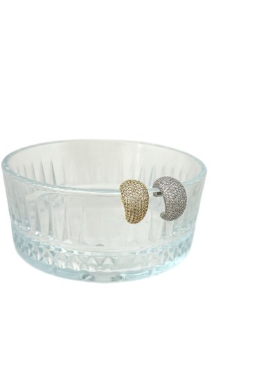 Özel Seri Zirkon Taşlı Bombeli Kıkırdak Küpe