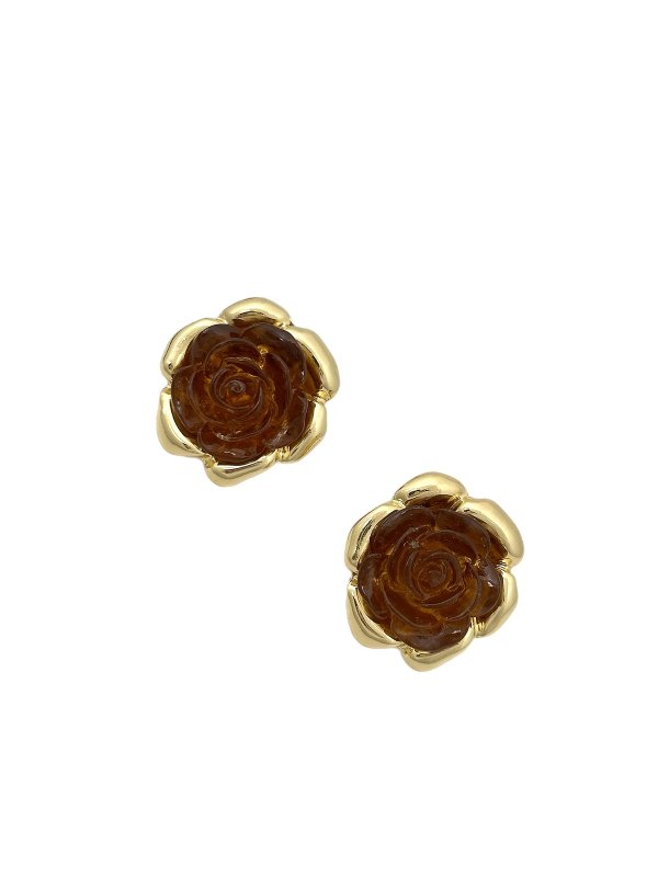 Plaka ve Taş Detay Marka Gül Küpe