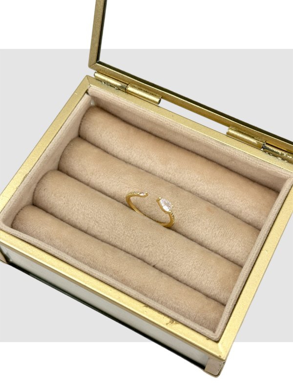 Özel Seri Minimal Damla Taşlı Önden Ayarlanabilir Yüzük