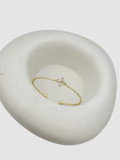 Zirkon Taşlı Yonca Figür Lazer Kesim Kelepçe Bileklik