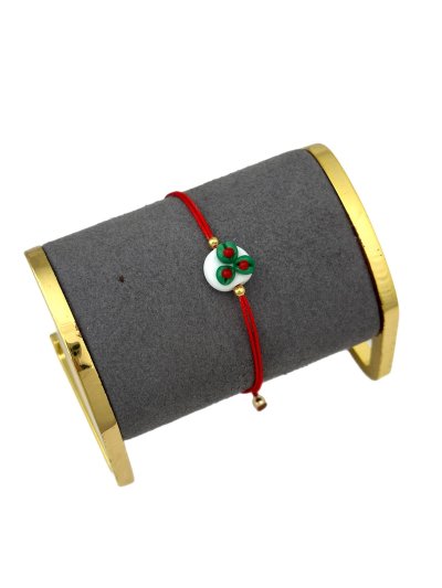 Murano Kokina Figür Uç Kırmızı İpte Asansörlü İp Bileklik