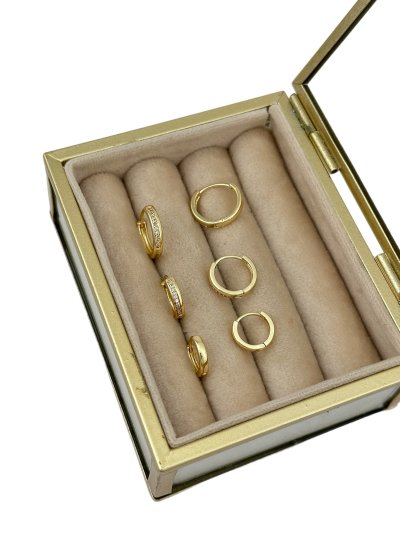 Özel Seri Zirkon Taşlı Büyüklü Küçüklü Mini Altılı Halka Set Küpe