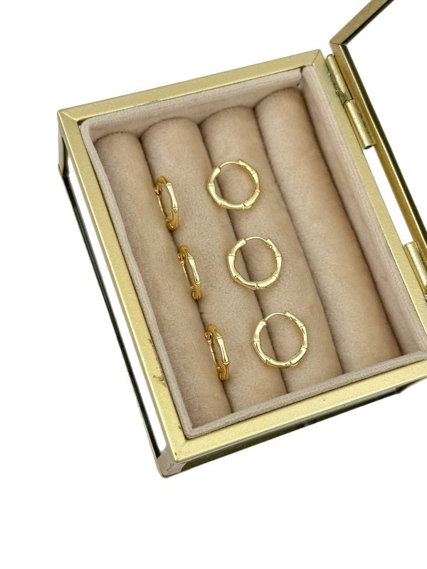 Özel Seri Kemik Model Mini Altılı Halka Set Küpe