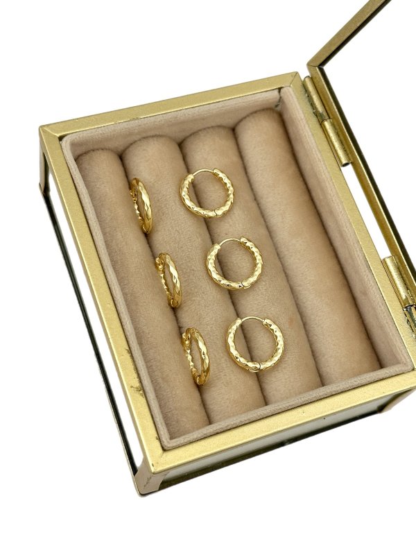 Özel Seri Baklava Model Altılı Halka Set Küpe