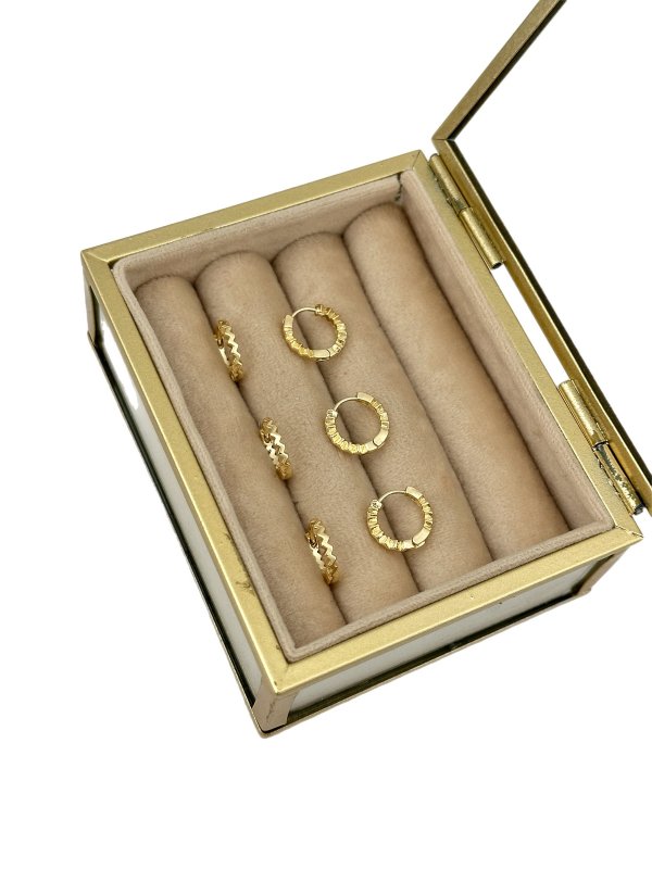 Özel Seri Zikzak Model Mini Altılı Halka Set Küpe