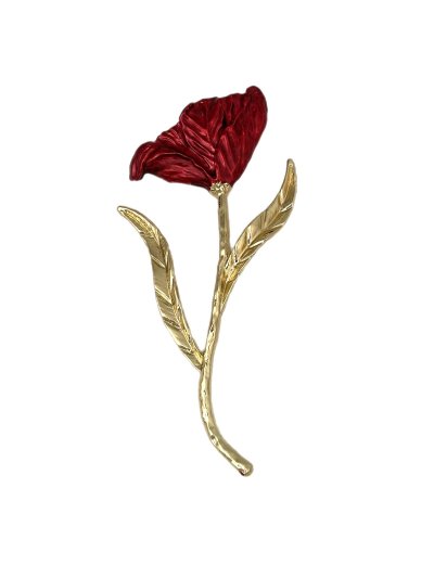 Kırmızı Gül Model Broş