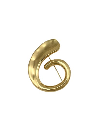 Asimetrik Kıvrımlı Daire Plaka Broş