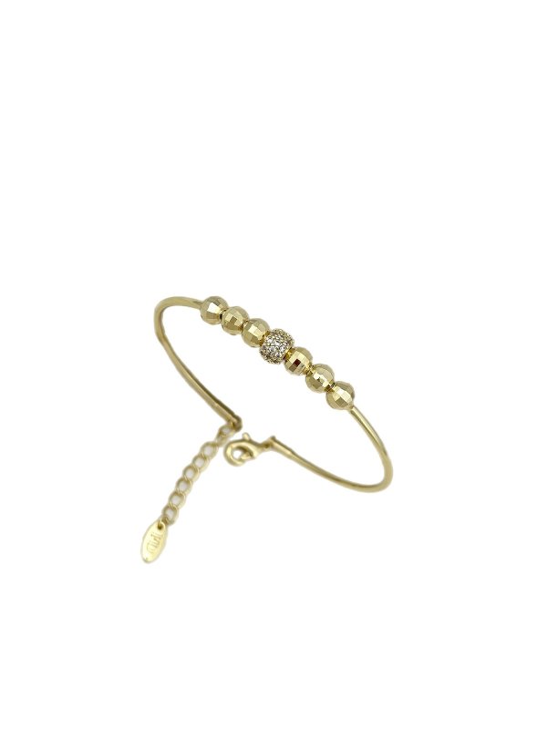 Özel Seri Zirkon Taşlı ve Lazer Kesim Topçuklu Kelepçe Bileklik