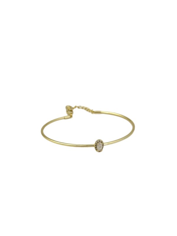 Özel Seri Zirkon Taşlı Oval Opal Taş Kelepçe Bileklik