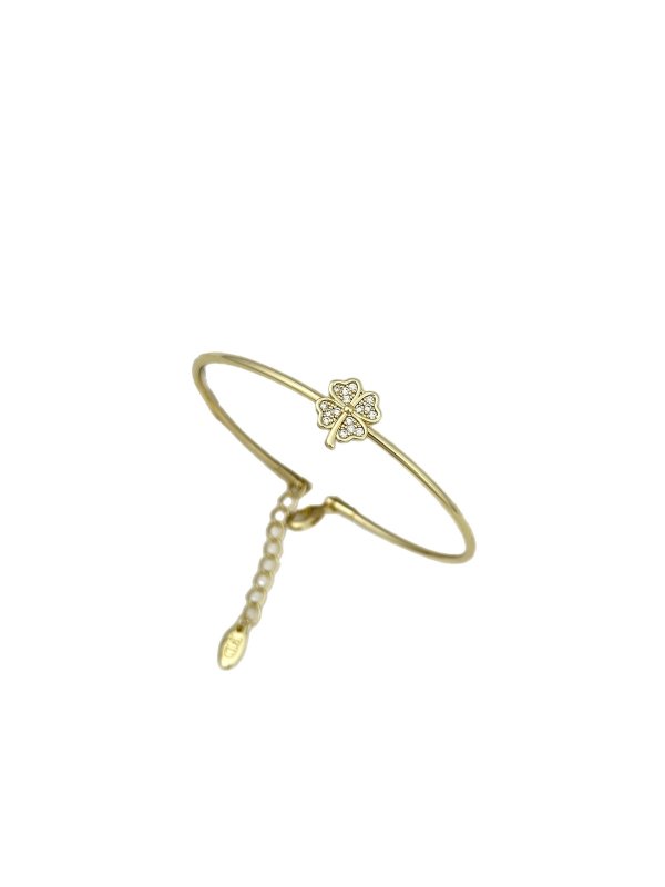 Özel Seri Zirkon Taşlı Yonca Model Kelepçe Bileklik