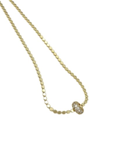 Özel Seri Zirkon Taşlı Silindir Model Ezme Zincir Kolye ( 58 Cm )