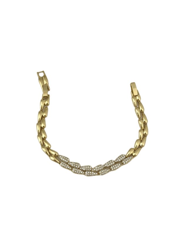 Özel Seri Çift Sıralı Damla Model Zirkon Taş Detaylı Bileklik (19 CM)