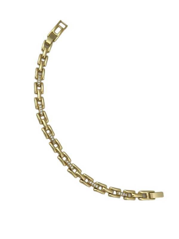 Özel Seri İç İçe Geçmeli Zirkon Taş Detay Bileklik ( 20 cm )