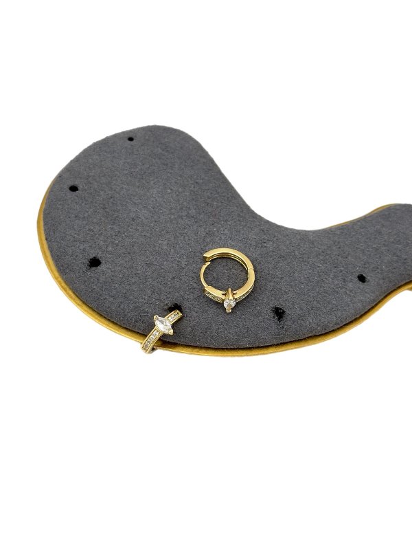 Özel Seri Küçük Oval Zirkon Taş Detay Halka Küpe ( İç Çap : 9 mm )