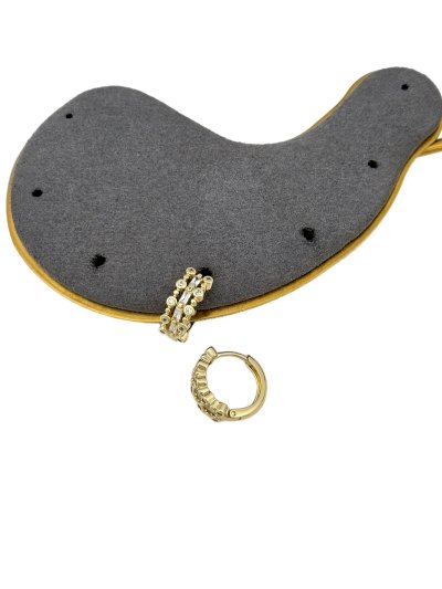 Özel Seri Baget ve Daire Zirkon Taşlı Halka Küpe ( İç Çap : 1.1 Cm )