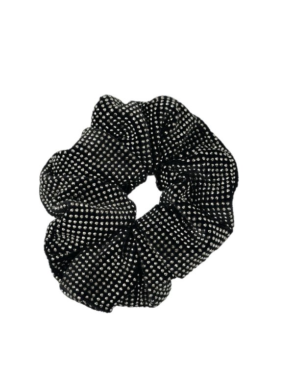 Siyah Kumaş Üzeri Taşlı Lastik Toka - Küçük