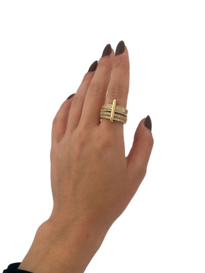 Özel Seri Gold Zirkon Taş Detay Çoklu Marka Yüzük