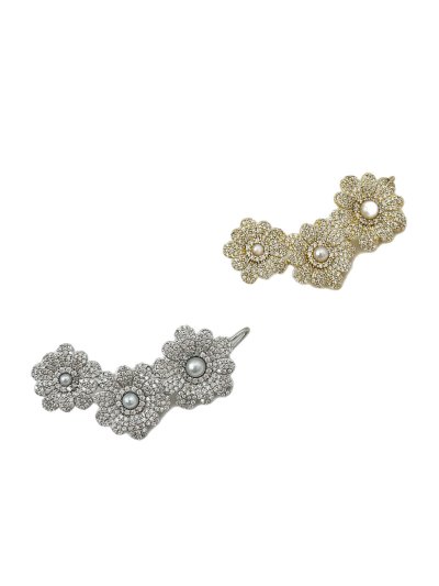 Özel Seri Top İnci Detay Zirkon Taşlı Çiçek Sıralı Kıkırdaklı Küpe ( Sol Kulak Uyumludur.)