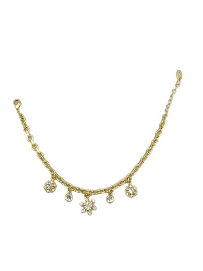 Özel Seri Daire Detay Zirkon Taşlı Sallantılı Kar Tanesi Bileklik (21 cm)