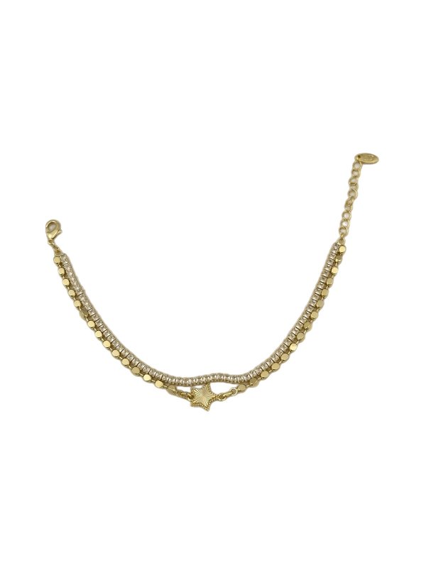 Özel Seri Su Yolu Ve Ezme Zincir Detaylı Yıldız Figür Bileklik ( 20 cm )