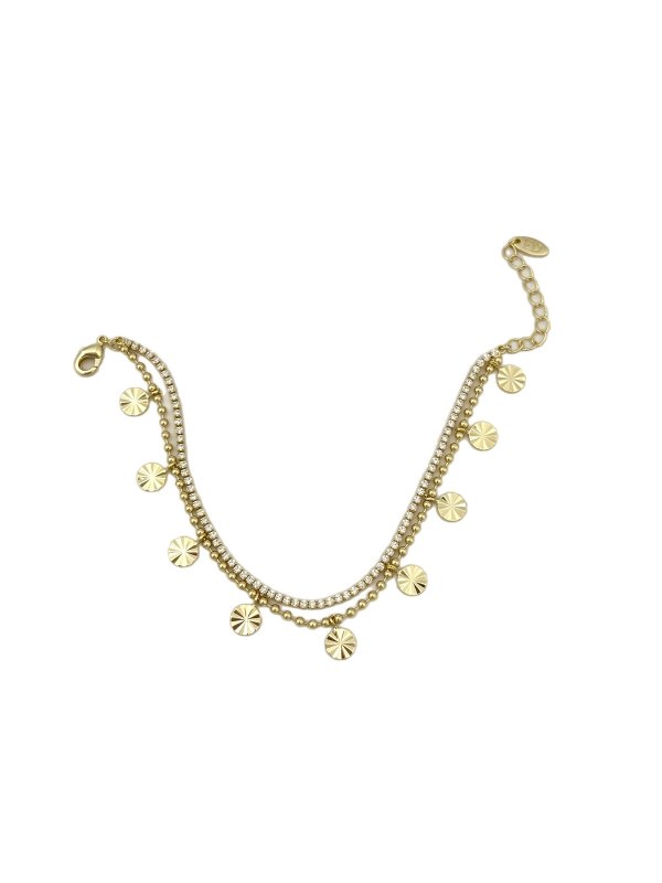 Özel Seri Su Yolu Ve Topçuk Zincir Detay Lazer Kesim Plaka Sallantılı Bileklik ( 20 cm )