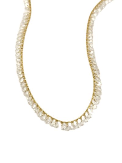 Özel Seri Daire Taş Detay Sallantılı Zincir Kolye (52 cm )