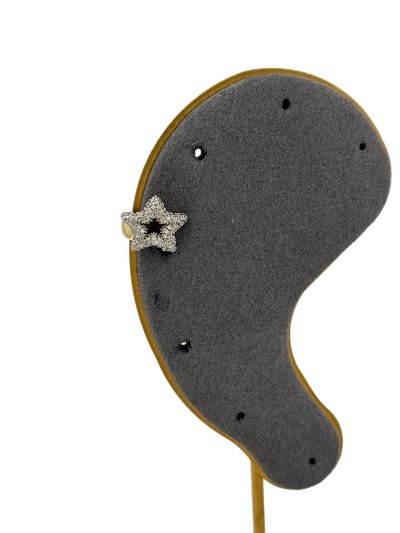 Özel Seri İki Renkli Zirkon Taş Detay Yıldız Figür Kıkırdak Küpe