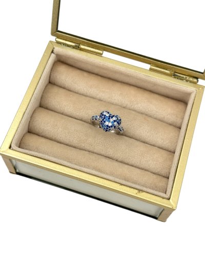 Özel Seri Gümüş Lacivert ve Zirkon Taş D