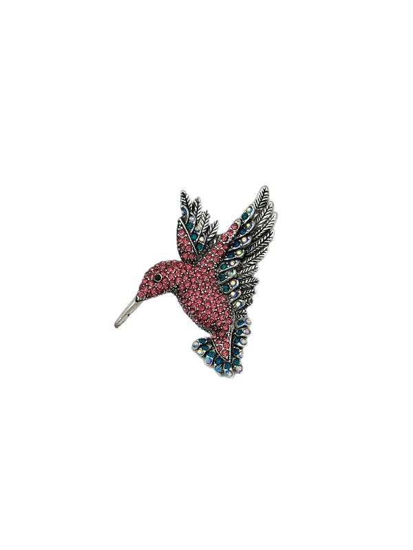 Renkli Zirkon Taşlı Sinek Kuş Figür Broş