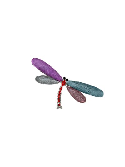 Renkli Taşlı Yusufçuk Figür Broş