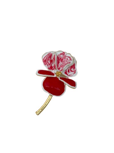 Renkli Mineli Çiçek Broş