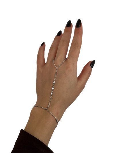 Özel Seri Gümüş Renk Nokta Zirkon Taş Detay Oval Halka Geçmeli Şahmeran