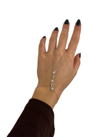 Özel Seri Gümüş Renk Zirkon Taşlı ve Plaka Yıldız Figür Şahmeran