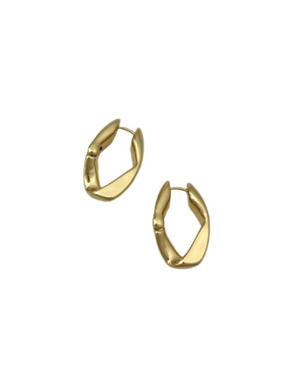 Özel Seri Kıvrımlı Kalın Uzun Oval Halka Küpe