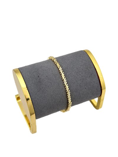 Özel Seri Mini Zirkon Taş Ve Plaka Sıralı Verev Bileklik (19 Cm)