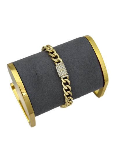 Özel Seri Zirkon Taşlı Tasarım Kapamalı Gurmet Bileklik ( 21 Cm )