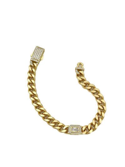 Özel Seri Baget Taş Detay Tasarım Kapama Gurmet Bileklik (20 Cm)