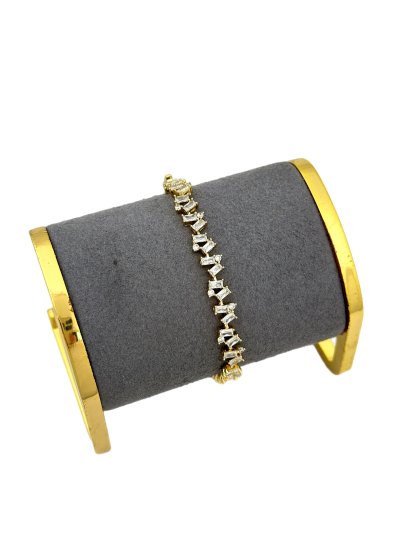 Özel Seri Asimetrik Baget Zirkon Taş Sıralı Bileklik (18 Cm)