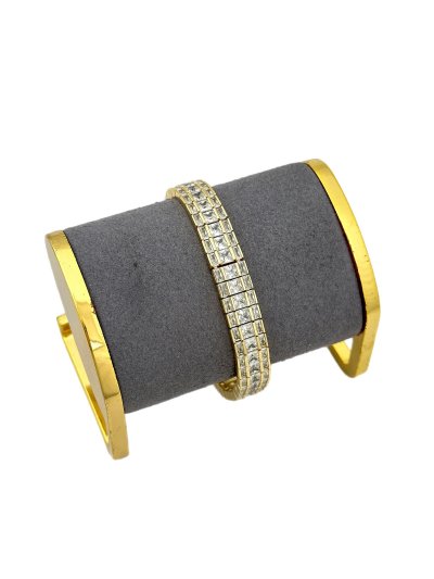 Özel Seri İri Kare ve Baget Taş Sıralı Tasarım Model Bileklik (20 Cm)
