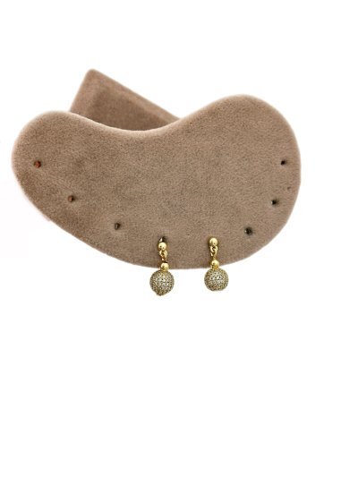 Özel Seri Plaka Topçukta Zirkon Taşlı Topçuk Sallantılı Küpe