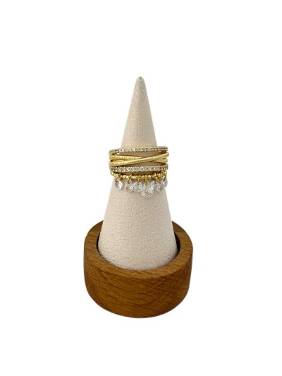 Özel Seri Taş Sallantılı Tırtıklı Plaka ve Zirkon Taş Detay Ayarlanabilir Yüzük