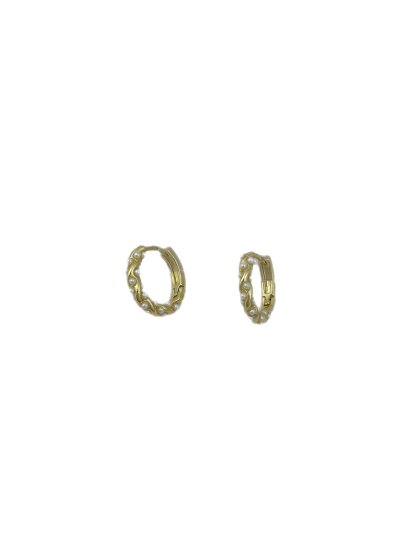 Özel Seri Gold Mini İnci Detay Halka Küpe (İç Çap:1.2 Cm)