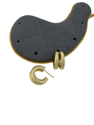 Özel Seri İnce Burgu Görünüm İkili Görünüm C Model Halka Küpe