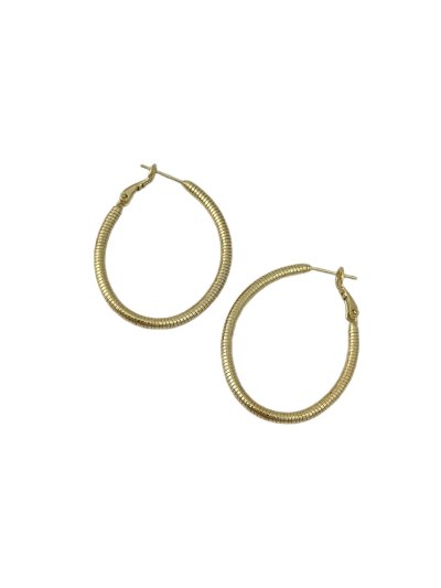 Özel Seri Plaka Biye Detay Oval Halka Küpe