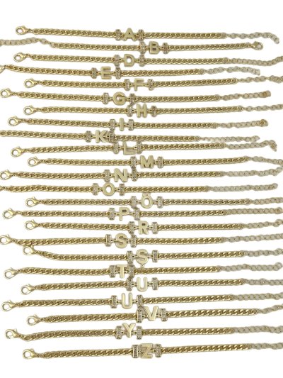 Klasik Zincirde Zirkon Taş Detay Harf Bileklik (19 Cm)