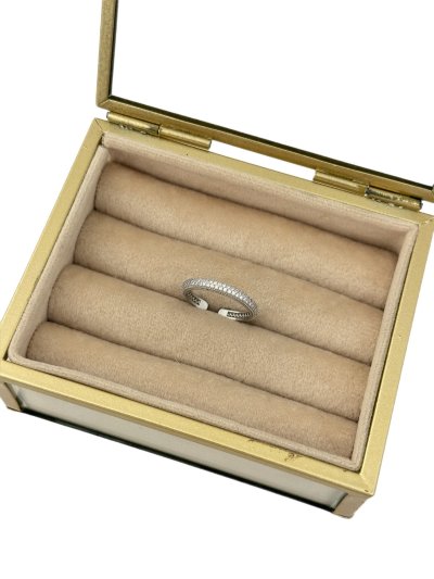 Özel Seri Gümüş Zirkon Taşlı Bombeli Tam Tur Ayarlanabilir Yüzük