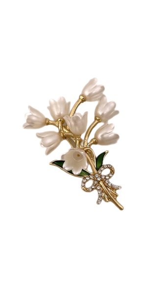 Zirkon Taşlı Renkli Mineli Çoklu Çiçek Broş