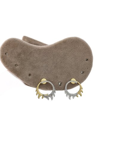 Özel Seri İki Renkli Zirkon Taşlı Güneş Figür Küpe